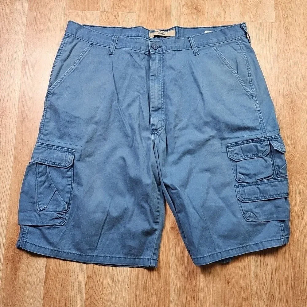 Wrangler Shorts Mens‎ 40  Blue Cargo Pockets Outdoor Hiking canvas Hiking